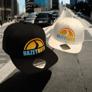 Hazeydays flat peak caps-Black and White